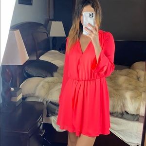 Gianni Bini Hot Pink Long Sleeve Dress, Medium